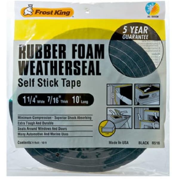 Thermwell Products Thermwell R516H 1.25 x 0.44 in. Black Foam Weather-Strip Tape 174425 - main